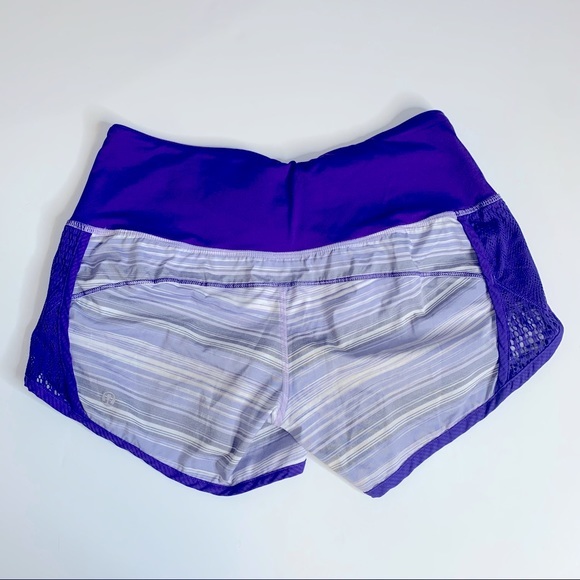 Lululemon Run Sun Sprinter Shorts Women 4 Elevation Striped Bruised Berry Purple - Picture 4 of 12